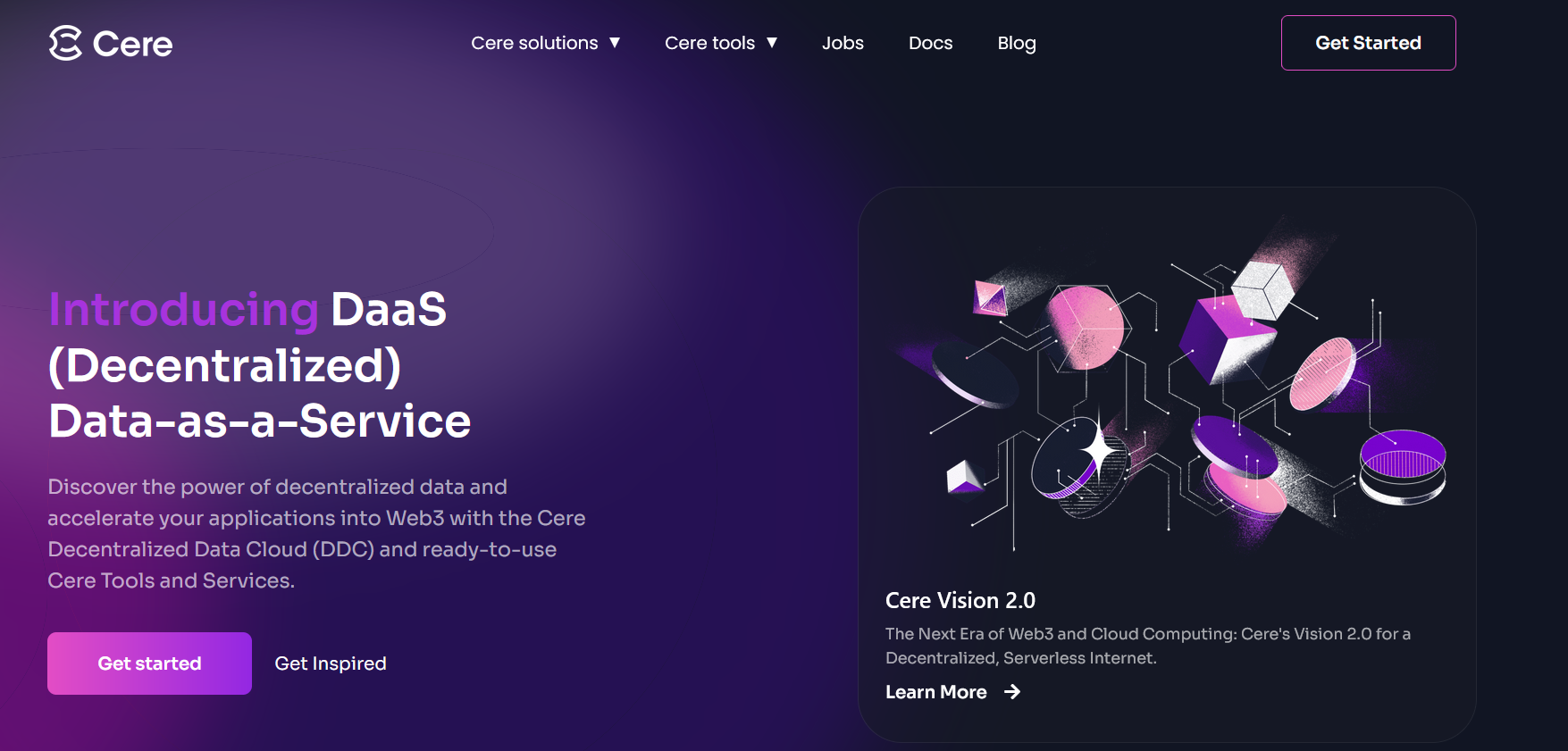 Cere UX writing interface screen.